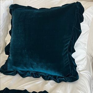 Pair of Luxurious Velvet Accent Pillow covers in Deep Teal